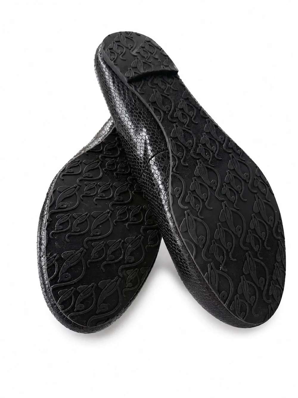 Baby Phat Vintage Black Floral-Accent Women’s Ballet Flats - Designer Style